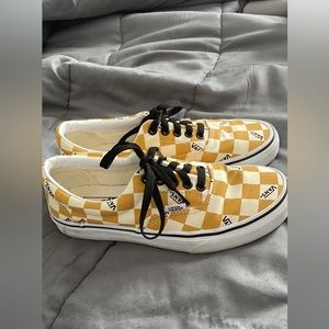 Yellow checkered Vans